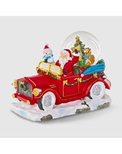 Шар декоративный музыкальный Дед мороз на машине 23 5 см Sinowish