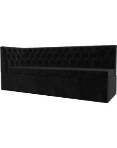 Кухонный диван Маркиз с углом велюр черный левый угол 112830L Лига диванов