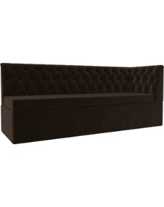 Кухонный диван Маркиз с углом микровельвет коричневый правый угол 112836 Лига диванов