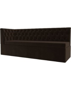 Кухонный диван Маркиз с углом микровельвет коричневый левый угол 112836L Лига диванов