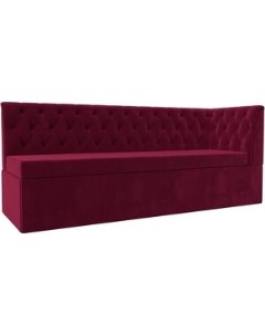 Кухонный диван Маркиз с углом микровельвет бордовый правый угол 112832 Лига диванов