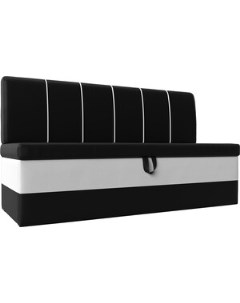 Кухонный диван Энигма экокожа черный белый 112914 Лига диванов