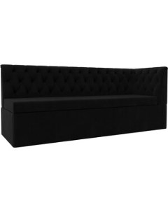 Кухонный диван Маркиз с углом микровельвет черный правый угол 112839 Лига диванов