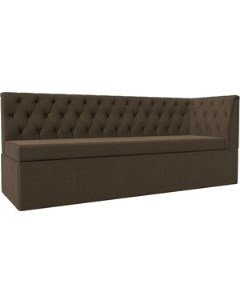 Кухонный диван Маркиз с углом рогожка коричневый правый угол 112843 Лига диванов