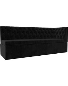 Кухонный диван Маркиз с углом велюр черный правый угол 112830 Лига диванов