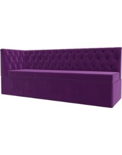 Кухонный диван Маркиз с углом микровельвет фиолетовый левый угол 112838L Лига диванов