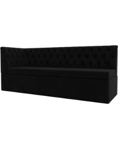 Кухонный диван Маркиз с углом микровельвет черный левый угол 112839L Лига диванов