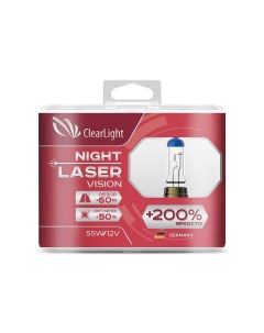 Лампа HB3 12V 60W Night Laser Vision 200 Light компл 2 шт Clearlight