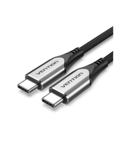 Кабель USB C to USB C 3 1 Cable 1M Cotton Braided Gray TAAHF Vention