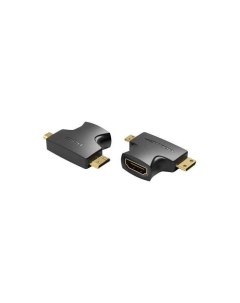Кабель 2 in 1 Mini HDMI and Micro HDMI Male to HDMI Female Adapter Black AGFB0 Vention