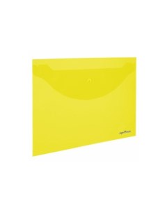 228668 цена за 30 шт Папка конверт с кнопкой А4 до 100 листов прозрачная желтая 0 18 мм Юнландия