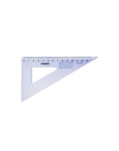 Треугольник пластиковый угол 30 13 см тонированный прозрачный голубой 210617 48 шт Пифагор