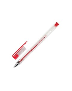 Ручка гелевая КРАСНАЯ корпус прозрачный хромированные детали узел 0 5 мм линия письма 0 35 мм GP109  Staff