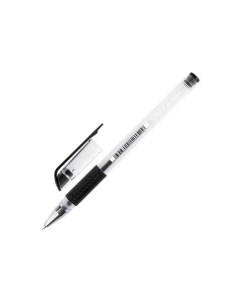 Ручка гелевая с грипом ЧЕРНАЯ корпус прозрачный узел 0 5 мм линия письма 0 35 мм GP169 36 шт Staff