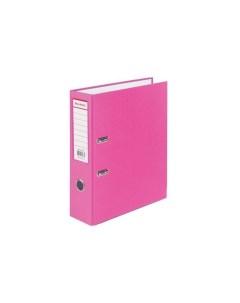 Папка регистратор с покрытием из ПВХ 80 мм с уголком розовая удвоенный срок службы 227195 Brauberg
