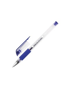 Ручка гелевая с грипом СИНЯЯ корпус прозрачный узел 0 5 мм линия письма 0 35 мм GP168 36 шт Staff