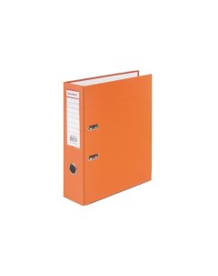 Папка регистратор с покрытием из ПВХ 80 мм с уголком оранжевая удвоенный срок службы 227199 Brauberg