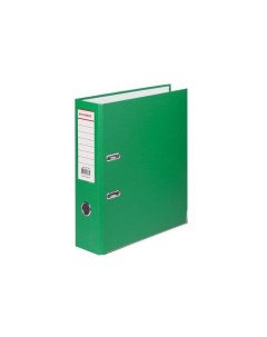 Папка регистратор с покрытием из ПВХ 80 мм с уголком зеленая удвоенный срок службы 227193 Brauberg