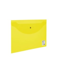 Папка конверт с кнопкой А4 до 100 листов прозрачная желтая 0 12 мм 226031 50 шт Staff