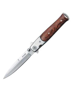 Нож 100 мм серебристо коричневый Stinger