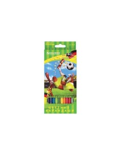 Карандаши цветные Football match 12 цветов заточенные картонная упаковка 180534 6 шт Brauberg