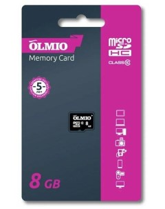 Карта памяти microSDHC 8GB Class 10 без адаптера Olmio