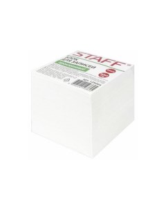 Блок для записей проклеенный куб 9х9х9 см белый белизна 90 92 129204 6 шт Staff
