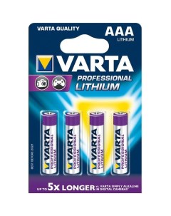 Батарейка Ultra Lithium AAA блистер 4шт Varta