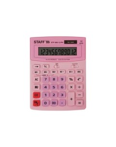 Калькулятор настольный STF 888 12 PK 200х150мм 12 разрядов двойное питание РОЗОВЫЙ 250452 Staff