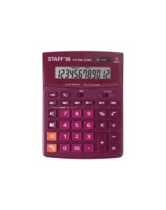Калькулятор настольный STF 888 12 WR 200х150мм 12 разр двойное питание БОРДОВЫЙ 250454 Staff