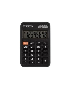 Калькулятор карманный LC 110NR МАЛЫЙ 89х59мм 8 разрядов питание от батарейки ЧЕРНЫЙ Citizen