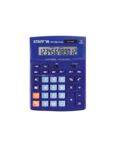 Калькулятор настольный STF 888 12 BU 200х150мм 12 разрядов двойное питание СИНИЙ 250455 Staff