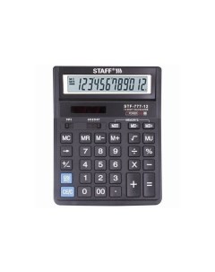 Калькулятор настольный STF 777 12 разрядов двойное питание 210x165мм ЧЕРНЫЙ Staff