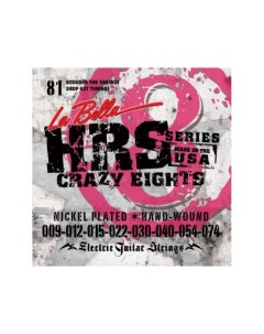 Струны HRS 81 HRS Crazy Eights 9 74 для 8 струнной электрогитары La bella