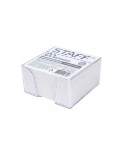 Блок для записей в подставке прозрачной куб 9х9х5 см белый белизна 70 80 129194 9 шт Staff