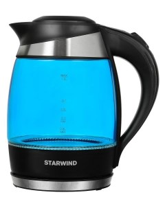 Чайник электрический SKG2216 1 8л 2200Вт синий черный корпус стекло Starwind