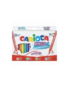 Фломастеры двухсторонние Италия Birello 24 цвета суперсмываемые 41521 Carioca