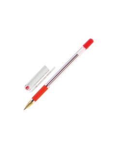 Ручка шариковая масляная с грипом MC Gold КРАСНАЯ корпус прозрачный узел 0 5 мм линия письма 0 3 мм  Munhwa