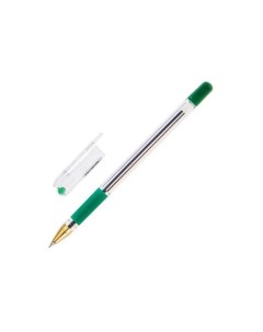 Ручка шариковая масляная с грипом MC Gold зеленая корпус прозрачный узел 0 5 мм линия письма 0 3 мм  Munhwa