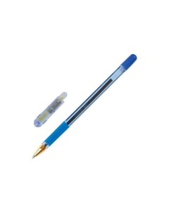 Ручка шариковая масляная с грипом MC Gold СИНЯЯ корпус тонированный синий узел 0 7 мм линия письма 0 Munhwa