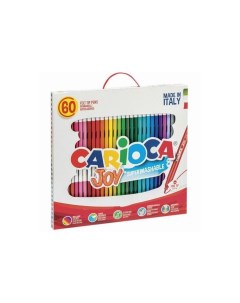 Фломастеры Италия Joy 60 шт 30 цветов суперсмываемые картонная коробка с ручкой 41015 Carioca