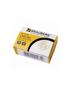 Скрепки 28 мм золотистые 100 шт в картонной коробке 221529 30 шт Brauberg