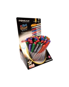 Ручка гелевая Glitter Gel АССОРТИ чернила с блестками 1 мм линия 0 5 мм дисплей 60 шт Pensan