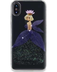 Чехол накладка Flower Case для Apple iPhone X XS фея фиолетовые цветы Dyp