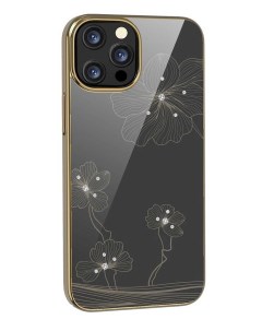 Чехол Crystal Flora Case для iPhone 13 Pro Max розовое золото Золотистый Devia