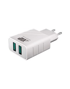 Сетевое зарядное устройство 2USB 2 1A micro USB белое Borasco