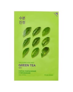 Противовоспалительная тканевая маска Pure Essence Mask Sheet Green Tea зеленый чай 20 мл Holika holika