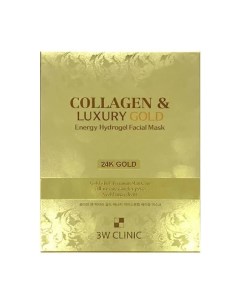 Гидрогелевая маска для лица с золотом Collagen Luxury Gold Energy Hydrogel Facial Mask 3w clinic