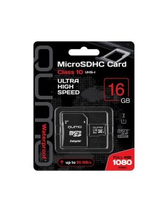 Карта памяти MicroSD 16Gb CL10 UHS I QM16GMICSDHC10U1 Qumo