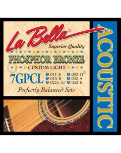 Струны 7GPCL Комплект струн для акустической гитары 11 52 7GPCL La bella